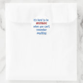 Geheugenverlies Humor Ronde Sticker (Tas)