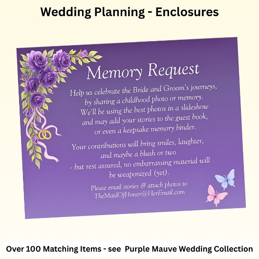 Geheugenverzoek - Paarse Mauve Bloemen & Wit