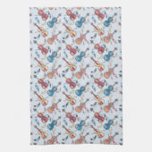 Gehoekte viool en Muzieknoten Theedoek (Verticaal)