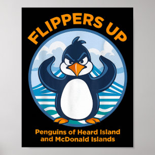 Gehoord eiland pinguïn protesteren tegen tariefvlu poster