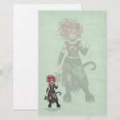 Gehoorloos Kat Gothic Stationery Briefpapier (Voorkant / Achterkant)