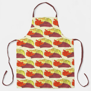 Gehoornd rundvlees en met koolstof gekookte wortel schort