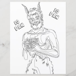 Gehoornde God Pan Wicca Pagan Coloring Page Paper