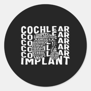 Gehoorverlies Bewustmaking Doaf Cochlear Implant A Ronde Sticker