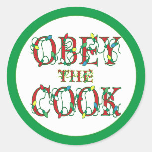 Gehoorzaam de Cook Gezegde Holiday Lights Sticker