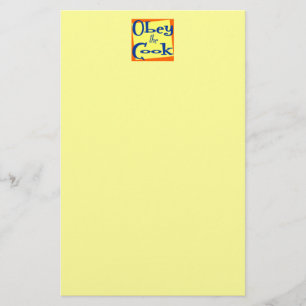 Gehoorzaam de Cook Kitchen Gezegde Stationery Briefpapier