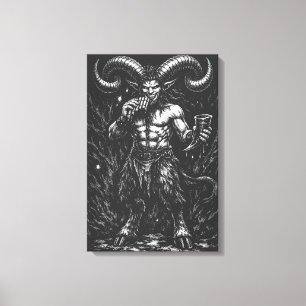 Gehorende Winter Satyr — door BurnsInHell Canvas Afdruk