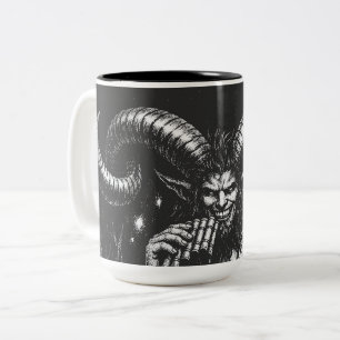 Gehorende Winter Satyr — door BurnsInHell Tweekleurige Koffiemok