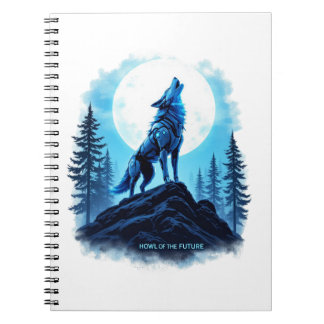 Gehuil van de Toekomst - Wolf-Thema Spiraal Notebo Notitieboek