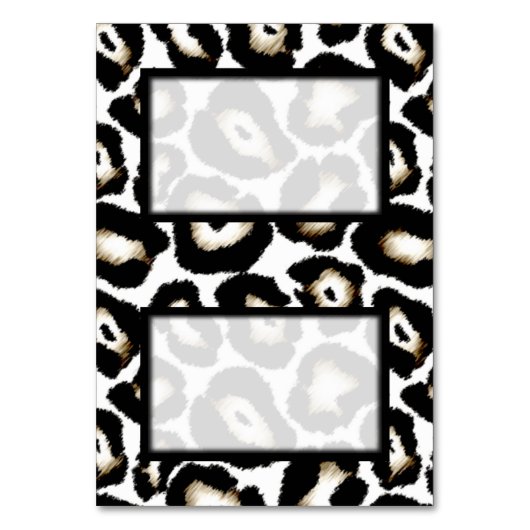 Gehuurde Snow Leopard Print Blank Place Card Kaart (Voorkant)