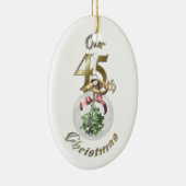 Gehuwd 45e kerstversiering keramisch ornament (Rechts)