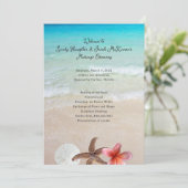 Gehuwd door het Zee Short Beach Ceremony Programme Programma (Staand voorkant)