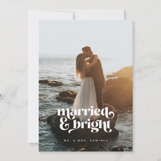 "Gehuwd en helder" Pas getrouwd Kaart voor kerstmi (Voorkant)