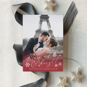 Gehuwd en helder   Weddenschap Foto Holiday Kaart