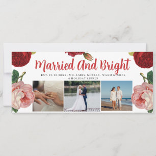 Gehuwd en licht 3 Foto collage Modern Wedding Kaart