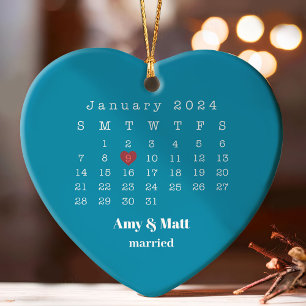 Gehuwd en pretfoto's, namen en kerstdagen ornament