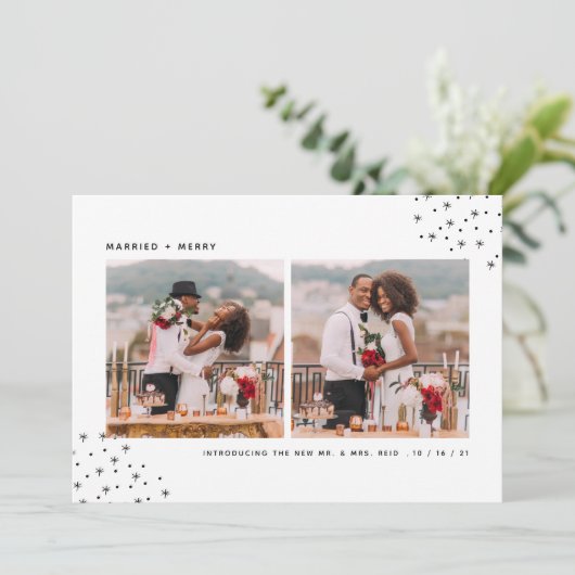 Gehuwd en smederij | Aankondiging vakantieweddensc (Staand voorkant)