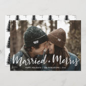 Gehuwd en vrolijk | Eerste kerstfoto Feestdagenkaart (Voorkant / Achterkant)