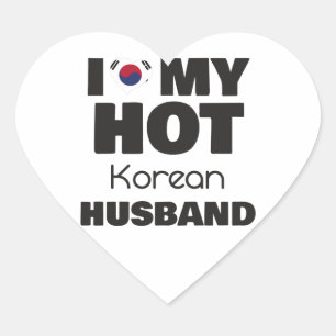 Gehuwd Hot Korea Man Ik hou van mijn hot-Koreaans  Hart Sticker