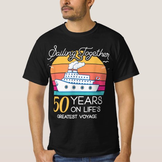 Gehuwd in 50 jaar bruiloft Jubileum Cruise-Rec T-shirt (Voorkant)