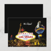 Gehuwd in Fabulous Las Vegas hebben we uitgeput. B Aankondigingskaart (Voorkant / Achterkant)