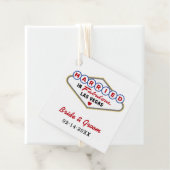 Gehuwd in Fabulous Las Vegas Red Wedding Monogram Bedankjes Labels (In situ)
