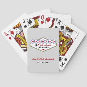 Gehuwd in Fabulous Las Vegas Wedding Monogram Pokerkaarten