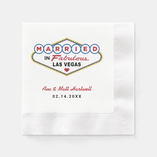 Gehuwd in Fabulous Las Vegas Wedding Monogram Servetten (Voorkant)