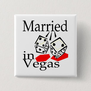 Gehuwd in Vegas (dobbel) Vierkante Button 5,1 Cm