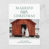 Gehuwd klein kerstgroen script Moderne foto Feestdagenkaart (Voorkant)