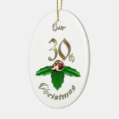 Gehuwd met 30e kerstversiering keramisch ornament (Links)