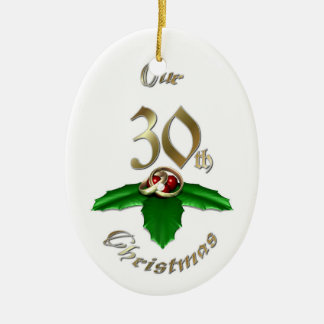 Gehuwd met 30e kerstversiering keramisch ornament