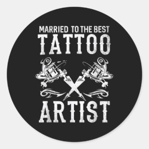Gehuwd met de beste Tattoo artistieke vrouw of ech Ronde Sticker