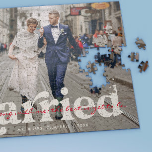 Gehuwd Pasgetrouwd Huwelijksfoto Persoonlijk Legpuzzel