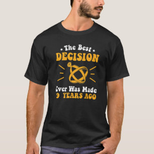 Gehuwd schattig Jubileum van de 9de bruiloft 9 jaa T-shirt