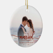 Gehuwd tijdens een pandemische foto met kerstmis keramisch ornament (Rechts)