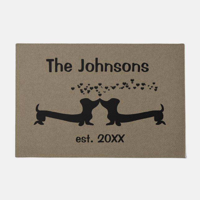 Gehuwde Dachshunds in Love Deurmat (Voorkant)