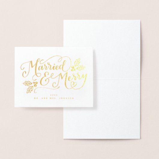 Gehuwde en met de hand geschreven kerstPas getrouw Folie Kaarten (Display)