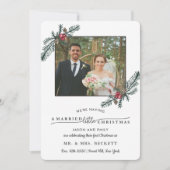 Gehuwde kerstfoto bruiloft feestdagenkaart (Voorkant)