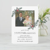 Gehuwde kerstfoto bruiloft feestdagenkaart (Staand voorkant)