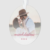 Gehuwde kerstPas getrouwd Foto Keepomwille Ornament (voorkant)