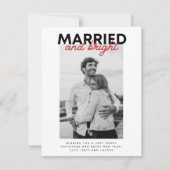 Gehuwde Pas getrouwd met kerstmis Feestdagenkaart (Voorkant)