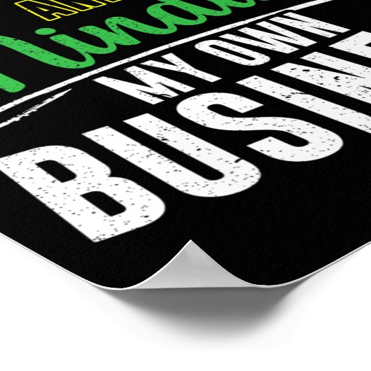 Gehydrateerd en met mijn eigen zaken bezig poster (Hoek)