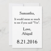 Geïdentificeerd of Bridesmaid Kaart (Achterkant)