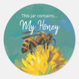 Geïllustreerd Bee Honey Canning Jar Label