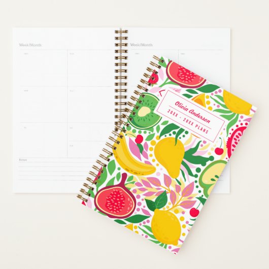 Geïllustreerd Fruit Botanisch Patroon Kleurrijk 20 Planner (Display)