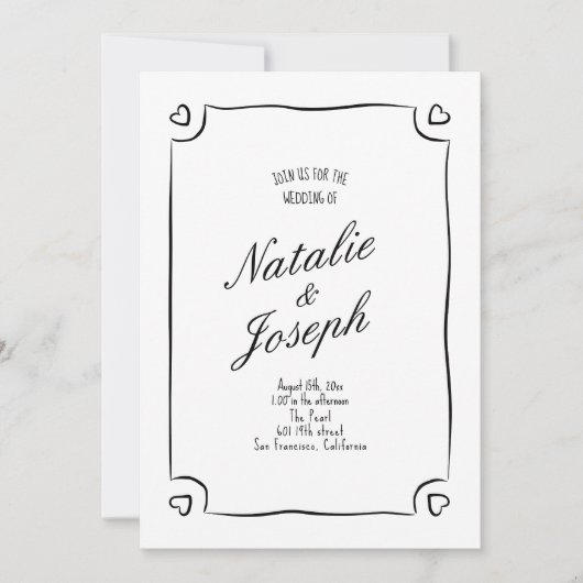 Geïllustreerd getekend grillig alles in één leuke  kaart (Voorkant)