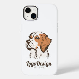 Geïllustreerd hondenlogo met een bruine en witte  Case-Mate iPhone 14 plus hoesje