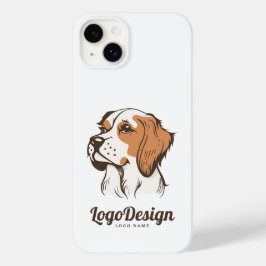 Geïllustreerd hondenlogo met een bruine en witte  Case-Mate iPhone 14 plus hoesje