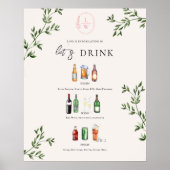 Geïllustreerd huwelijksbalkmenu poster (Voorkant)